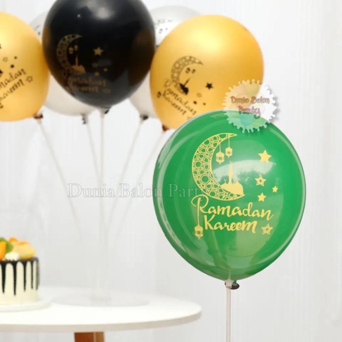 Balon Latex Lebaran / Balon Idul Fitri / Latex Tulisan Ramadan Kareem