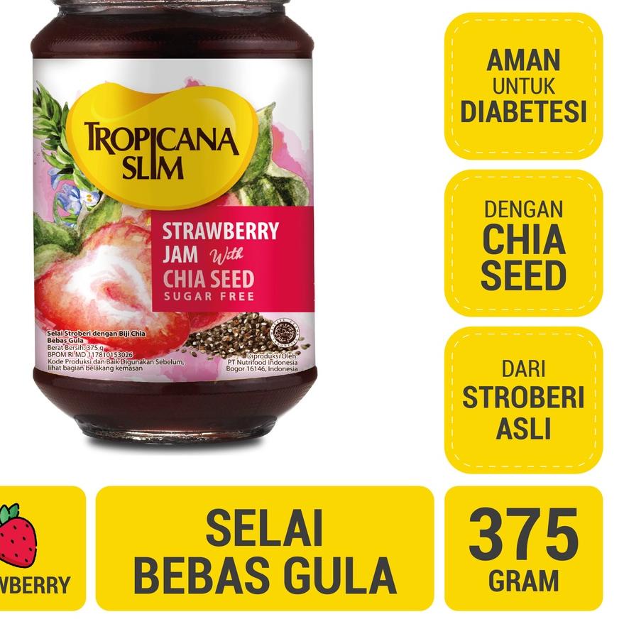 

PROMO[KF7]-Tropicana Slim Strawberry Jam 375 g - Selai Stroberi Bebas Gula