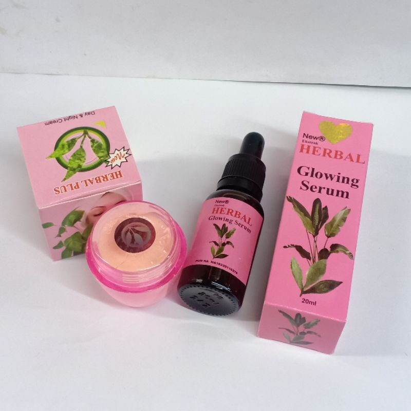 Paket 2 pcs | Herbal Plus Cream &amp; Serum Glowing