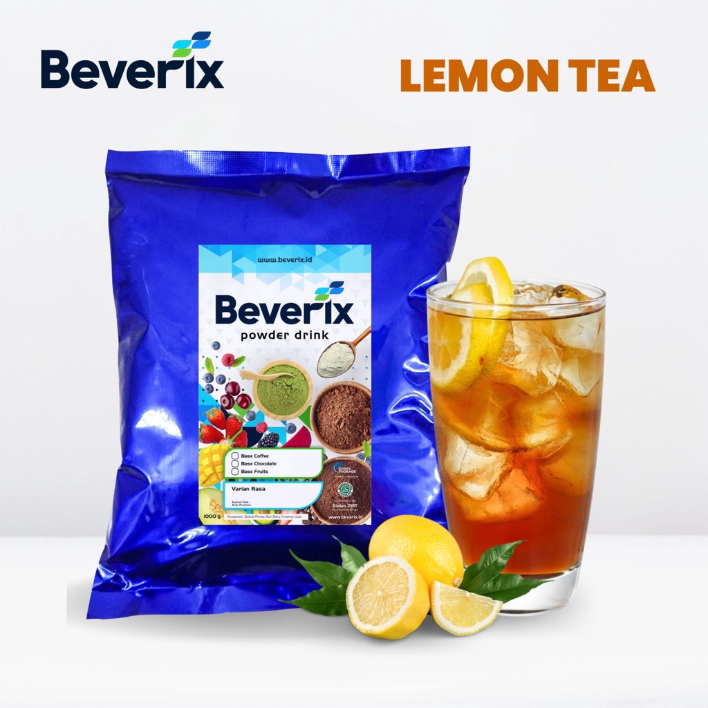 

Bubuk Minuman Teh Lemon/Teh Ekstrak Buah Lemon Tea Beverix Powder Drink Kemasan 1 Kg