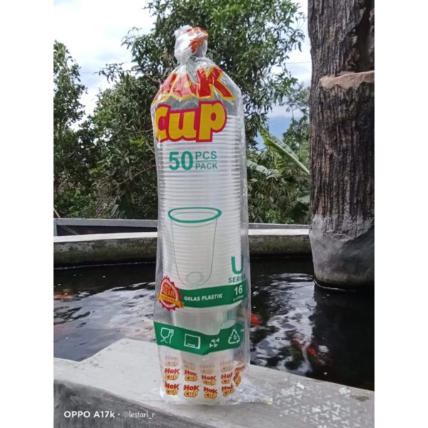 Cup Gelas Plastik Oval 16oz Polos