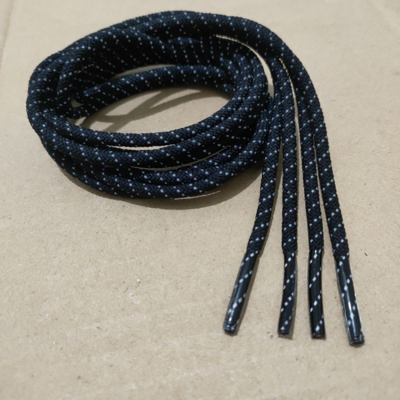 Tali sepatu bulat motif reflektif.115cm-3,5mm