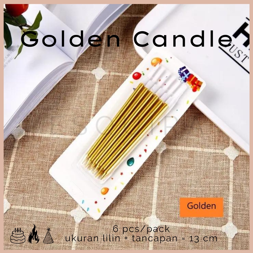 Ombre Hologram Candle / Lilin Ulang Tahun / 6 pcs