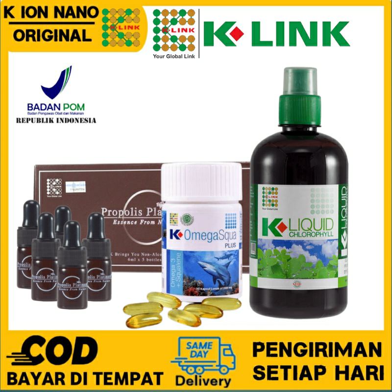 

Kombo herbal jantung sehat alami omega klorofil propolis 5 botol