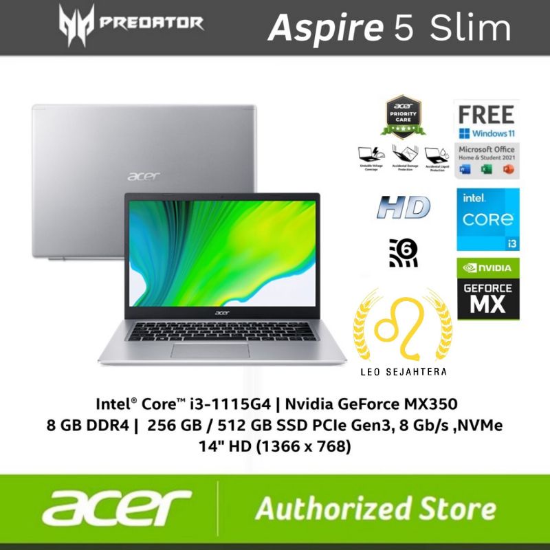 Acer core i3 ram 8gb SSD 512gb VGA MX350 2GB Windows 11 Home ori garansi resmi Asus Indonesia 1 tahu