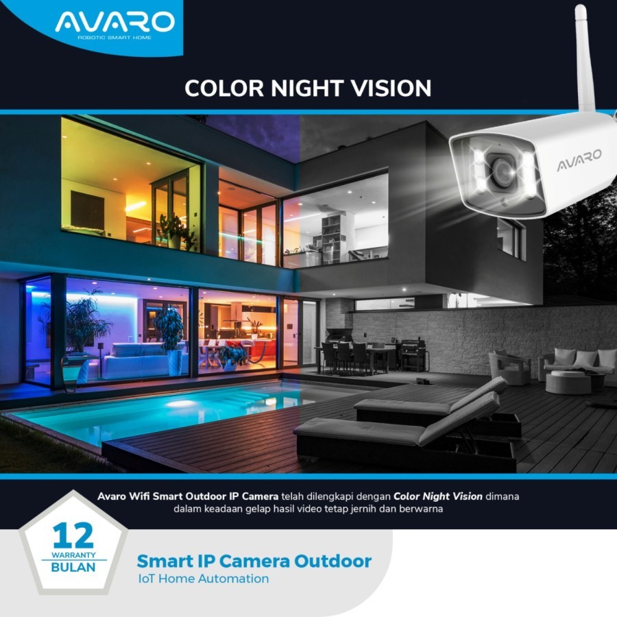 Avaro Ip CAM Outdoor Smart CCTV Camera 4MP Garansi Resmi