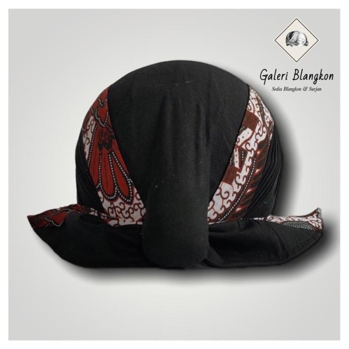 Blangkon Sunan Kalijaga Hitam Batik Putih Random
