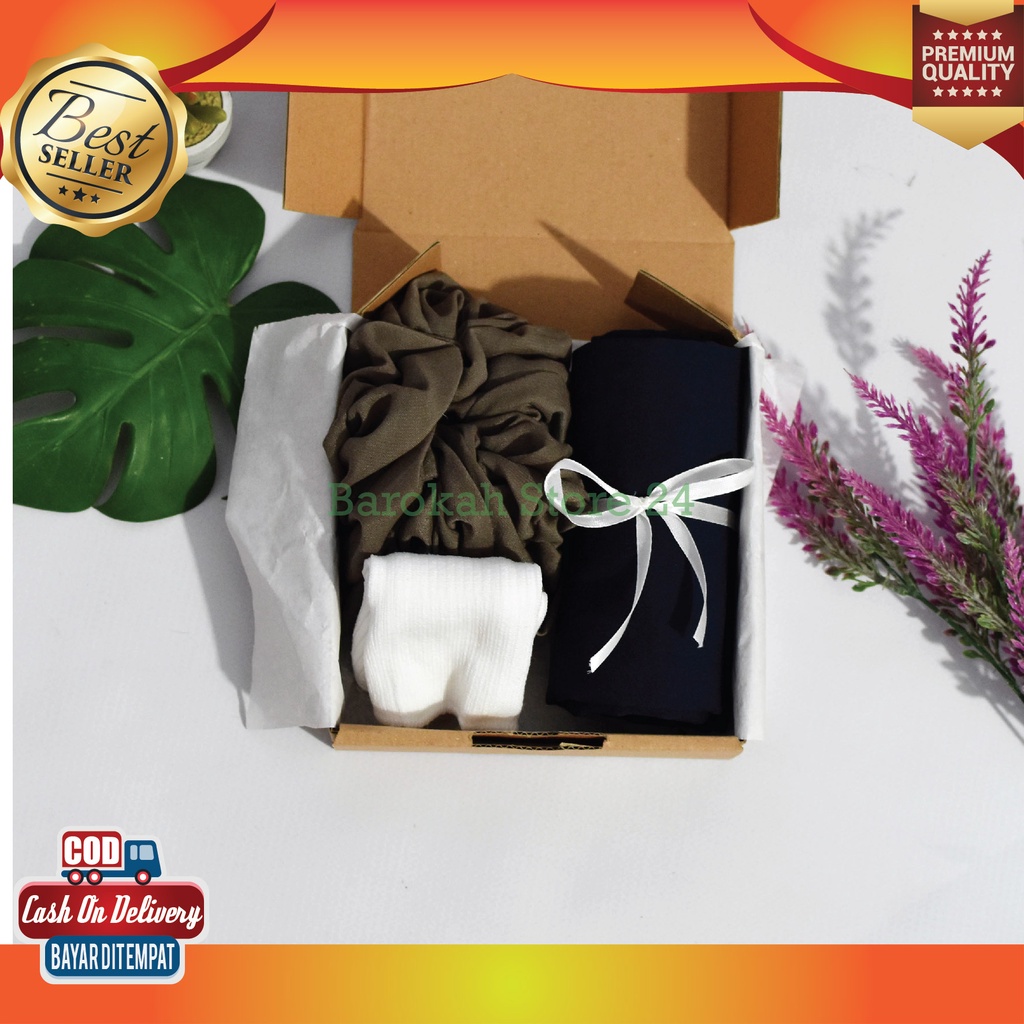 Hampers Cewe Pashmina Aesthetic Jilbab Scrunchie Box Gift Kardus Kado Ulang Tahun Cewek Hadiah Hampe