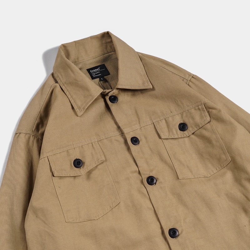 [N01103] Jaket Kanvas Motif Distro Twill Tebal