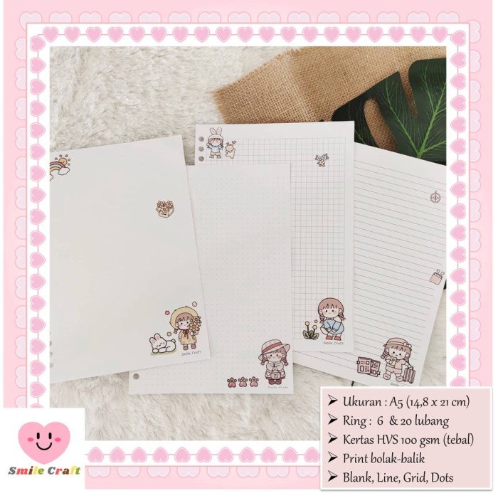 

Kertas [Smile Caracter 2] Loose Leaf Kertas File Isi Binder Caracter Gambar