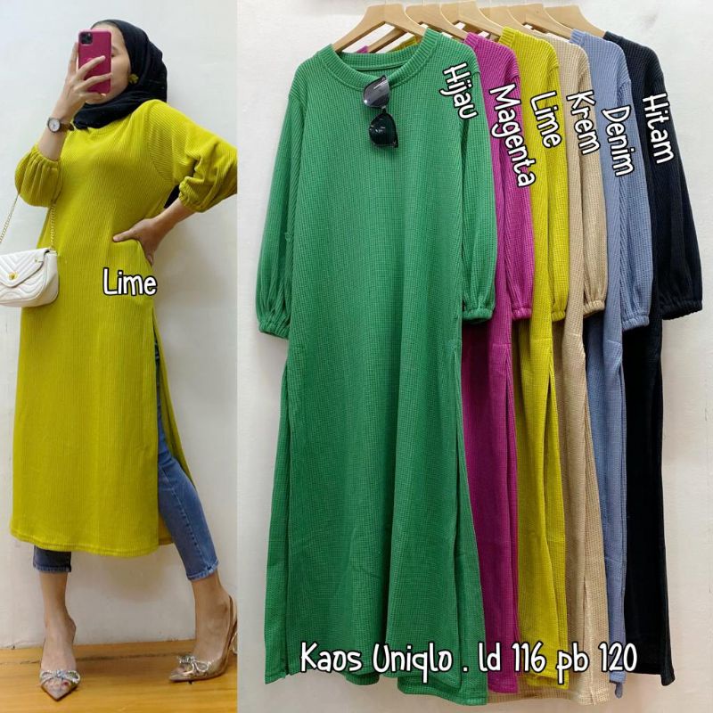 kaos uniqlo Tunik/fashion wanita modern