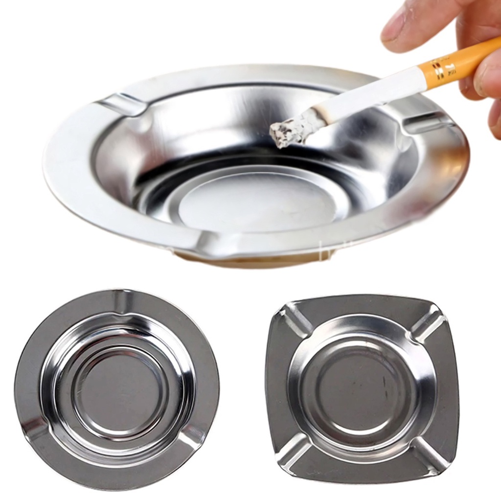 MurmerOfficial ASBAK ROKOK STAINLESS BULAT 12 CM MANGKOK ASBAK ROKOK BESI ASHTRAY CIGARETTE R863