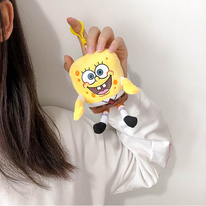 SearSpongeBob Patrick Plush Liontin Gantungan Kunci Stitch Kartun Lucu Kreatif Gantungan Kunci Sek00