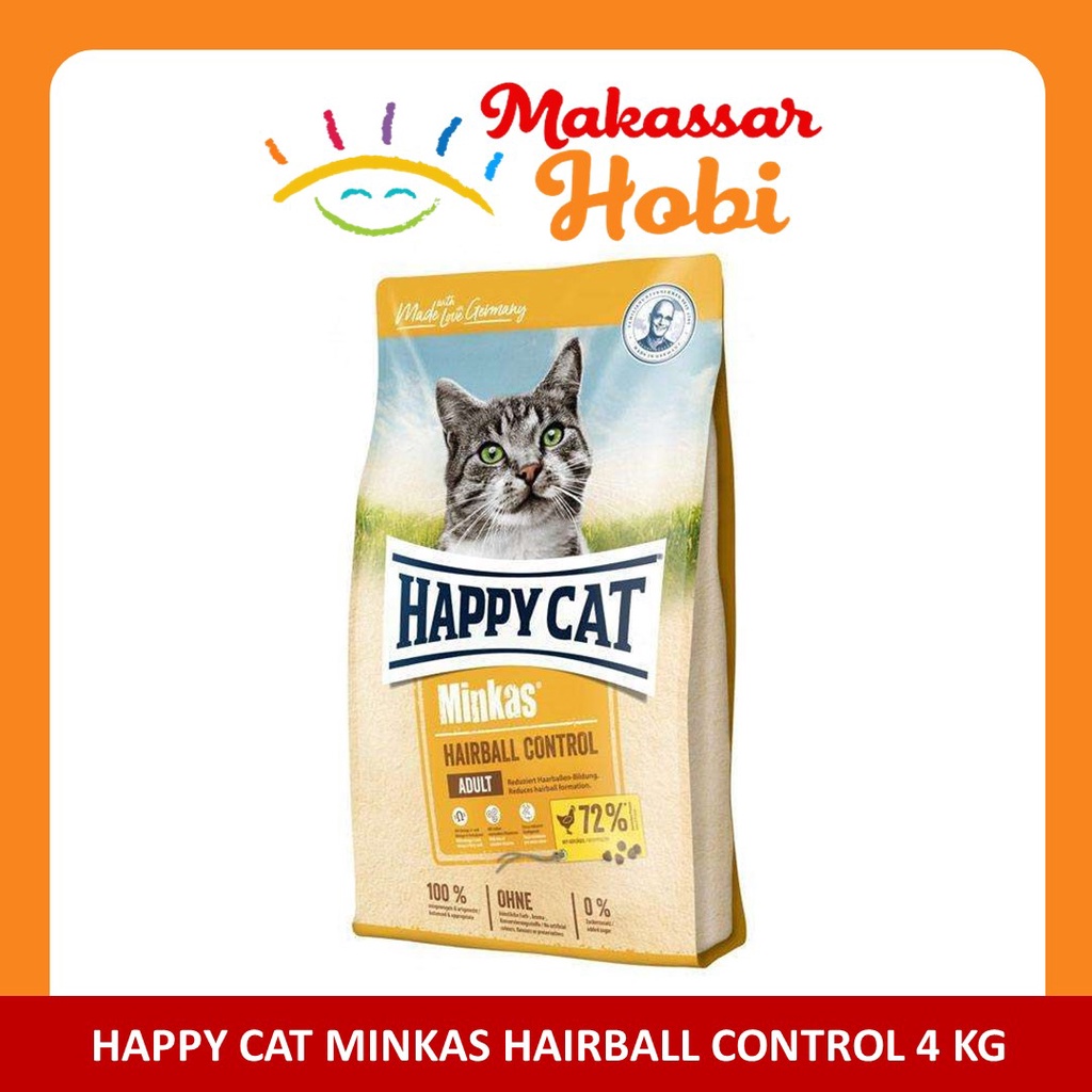 Happy Cat Minkas Hairball Control 4kg Makanan Kucing Dewasa Hair Ball