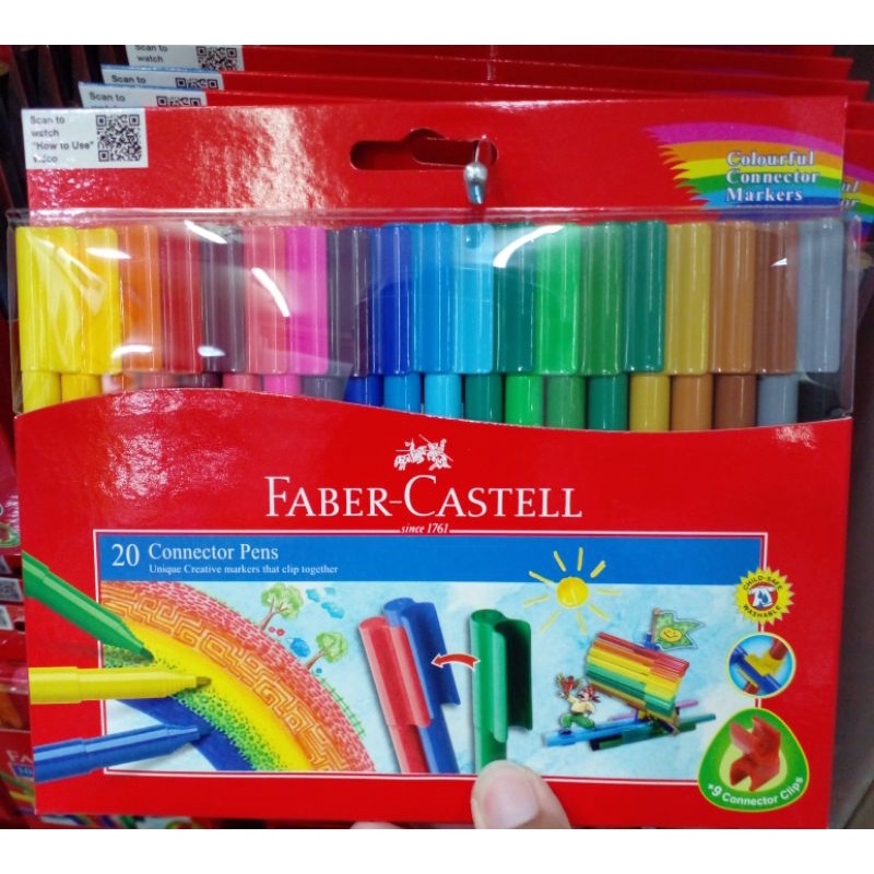 

[100%RealPict] Spidol Connector Pen isi 20 Faber Castell / Spidol Mewarna / Spidol Gambar