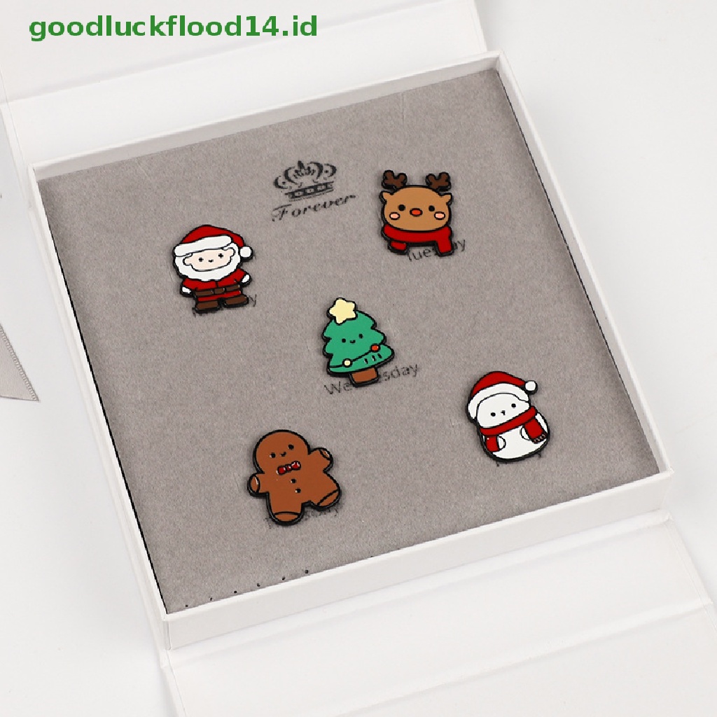 [GOOGFOUR] Kartun Santa Claus Enamel Pin Elk Pohon Pinus Snowman Beruang Boneka Alloy Bros Lencana Hadiah Natal Untuk Anak [TOP]