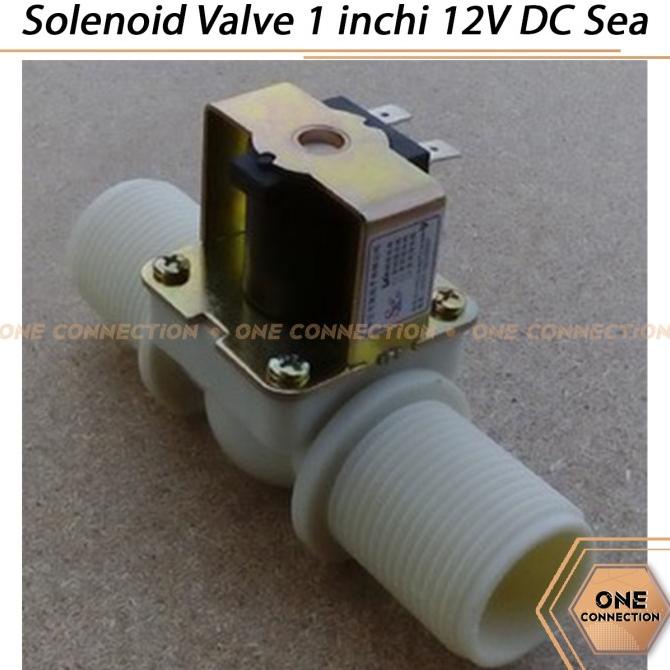 Solenoid Valve 1 inchi 12V DC Sea NC IN OUT 1" Keran Electrik Plastik onecon90 Ayo Order