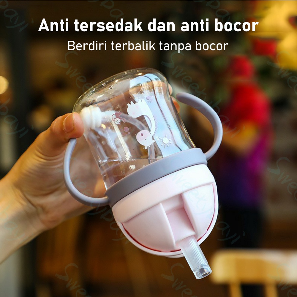 SweetyBayi Botol minum anak sedotan BPA Free Botol jerami anak minum karakter sippy cup import