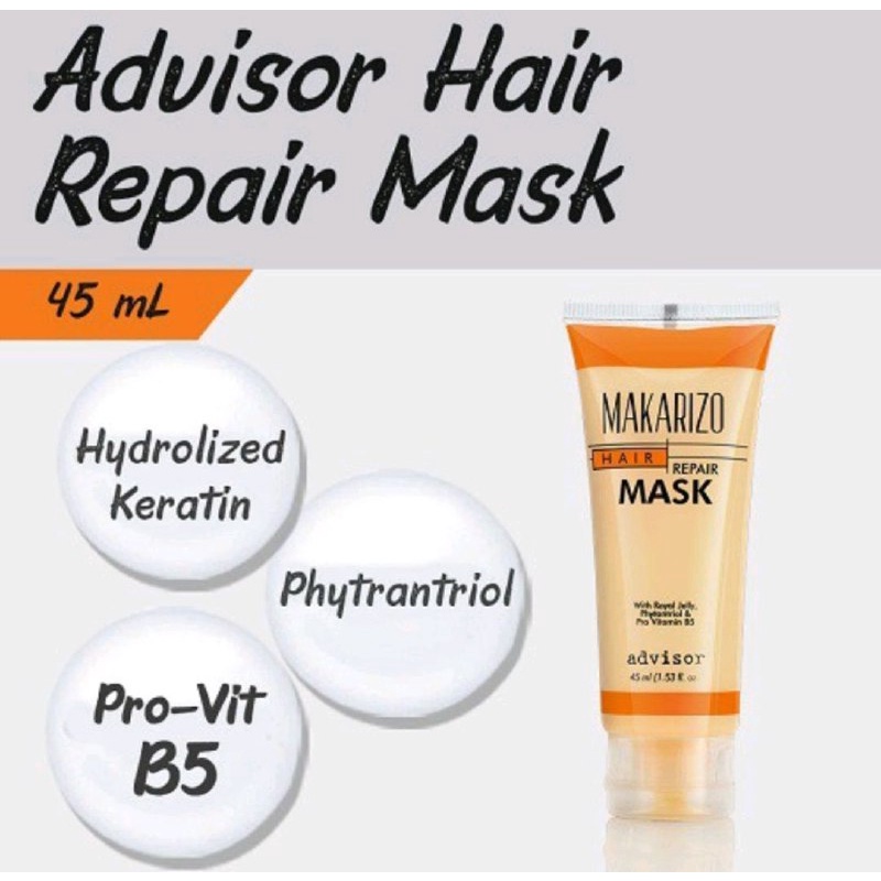 MAKARIZO ADVISOR HAIR REPAIR MASK TUBE / MASKER RAMBUT MAKARIZO