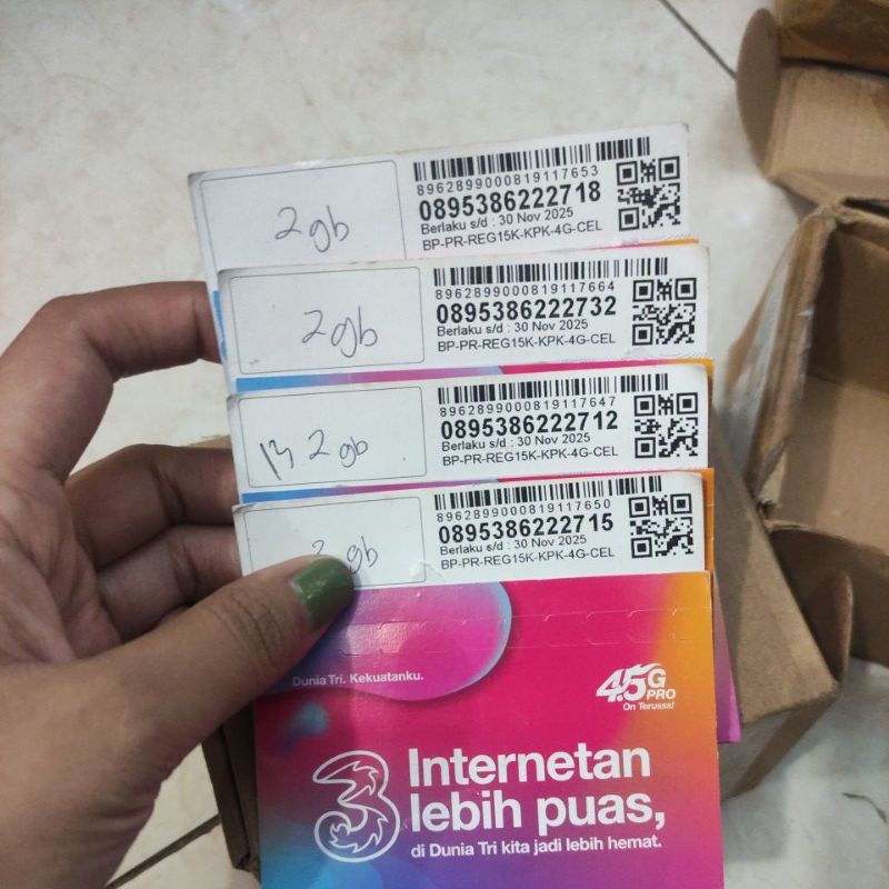 NOMER NOMOR PERDANA THREE TRI CANTIK 11-13 DIGIT