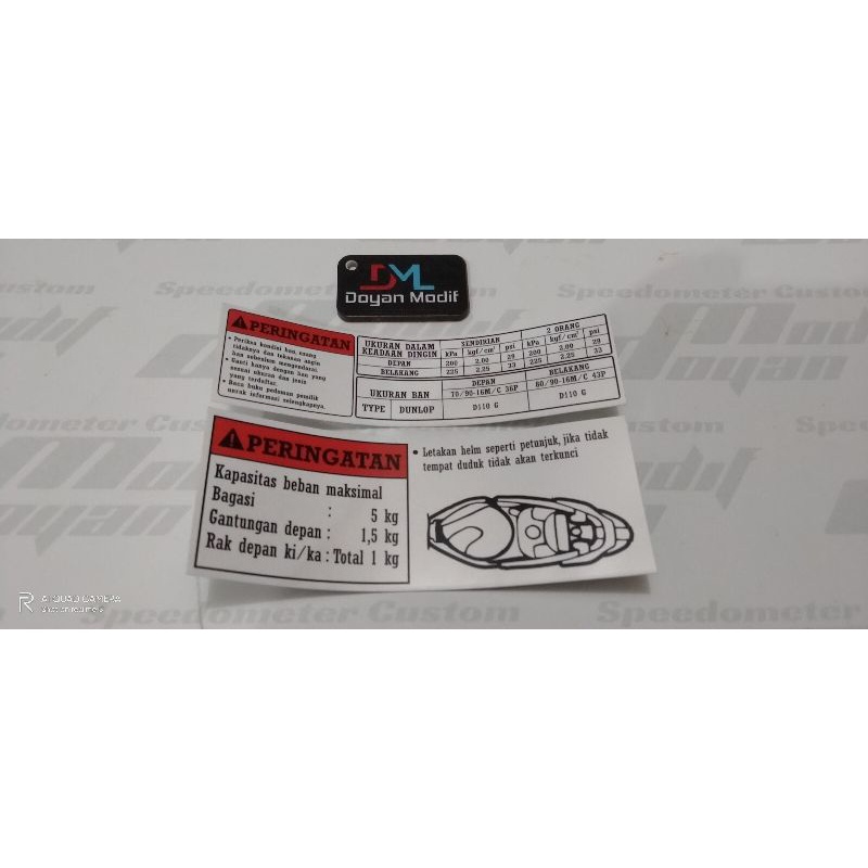 stiker bagasi suzuki skywave 125 / hayate 125