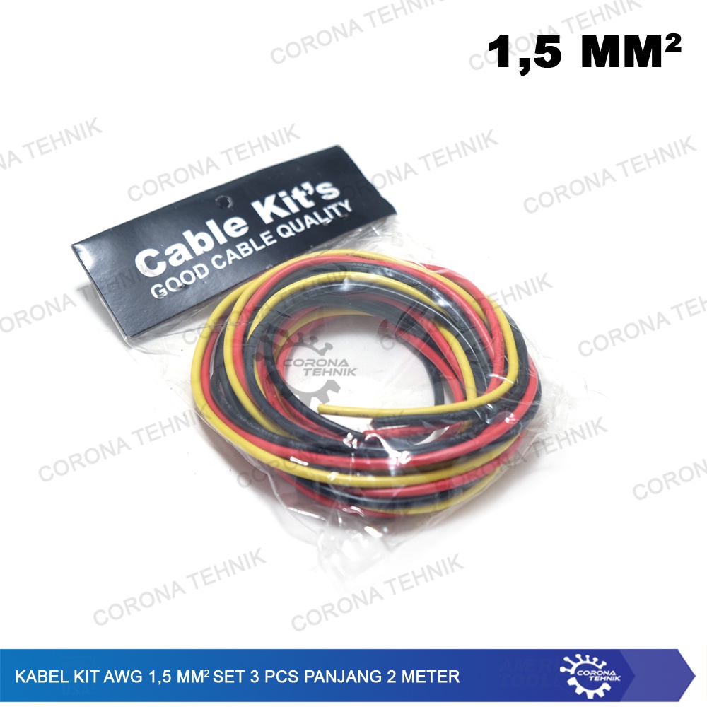 set 3 Pcs Panjang 2 Meter Kabel Kit AWG 1,5 mm²