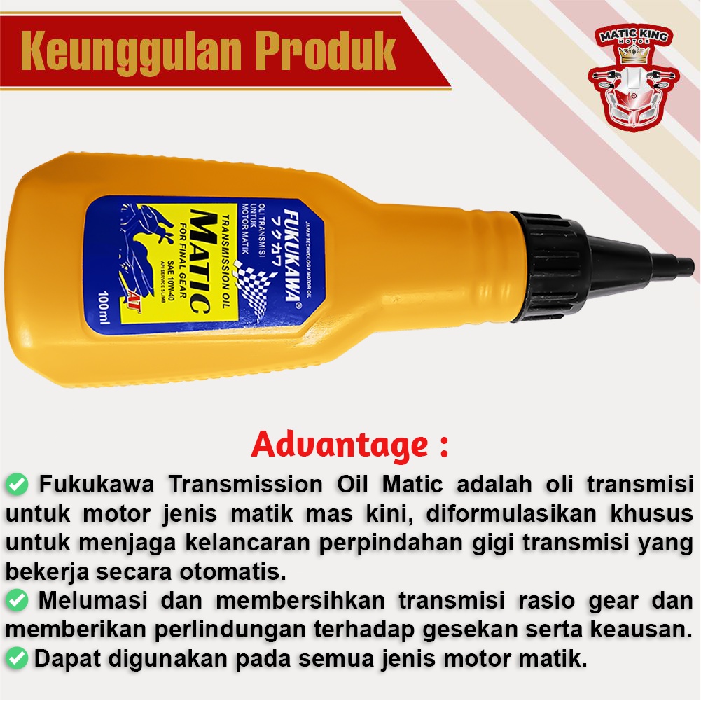 Paket Oli Mesin Gardan Super Matic Blue 10W-40 API SL/JASO MB 1L + 100 ml 120 ml 200 ml Fukukawa