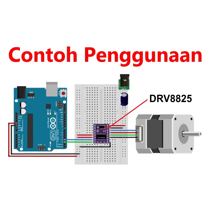 [HAEBOT] Modul Module Motor Driver DRV8825 CNC Shield Arduinoo 3D Printer Pengendali Stepper Nema 17 32 Microstep Mikrostepping 2.5A Heatsink Pengontrol 1 pcs