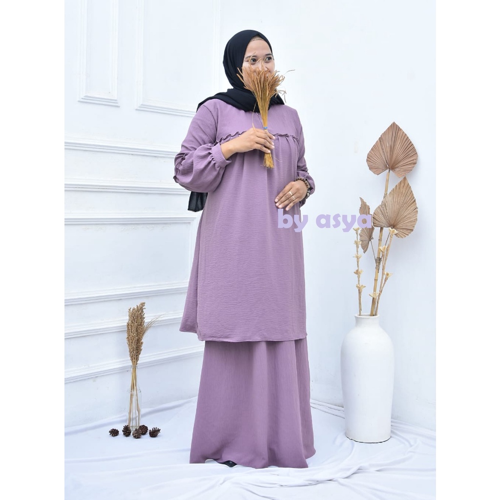 gamis malay dress crinkle jumbo sari manyung busui