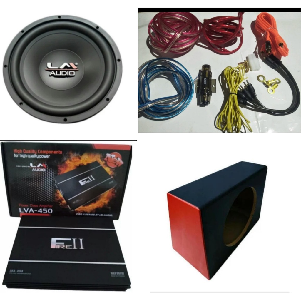 Paket hemat audio mobil power 4 channel LM dan sub 12 inch LM 12JJ