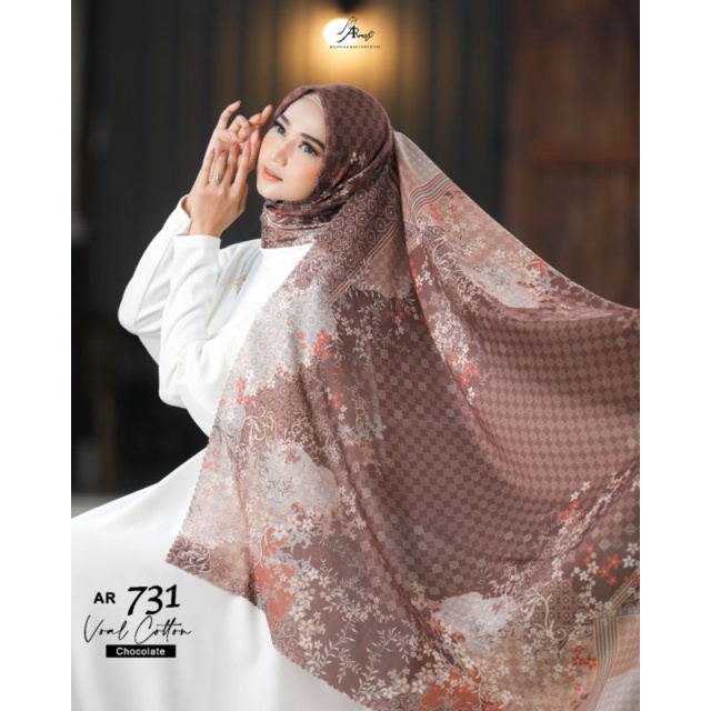 Scarf  motif Terbaru, Hijab segiempat voal, Hijab segiempat motif Arrafi 731