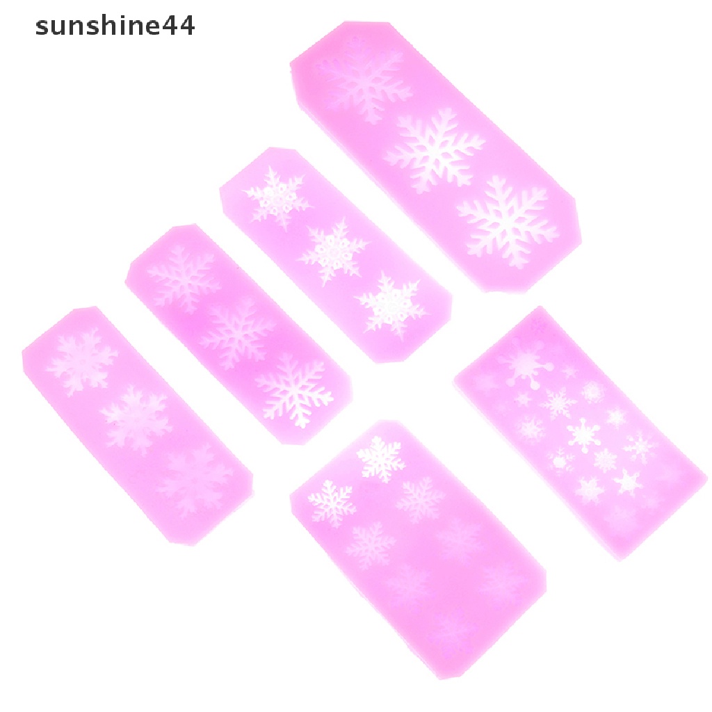 Sunshine Winter Christmas Size Snowflake Cetakan Silikon DIY Fondant Baking Decorag Tool.