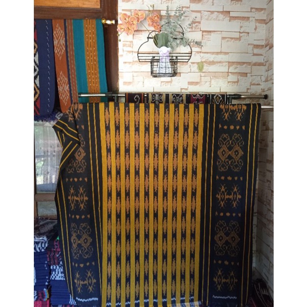 kain tenun blanket hitam gold promo termurah