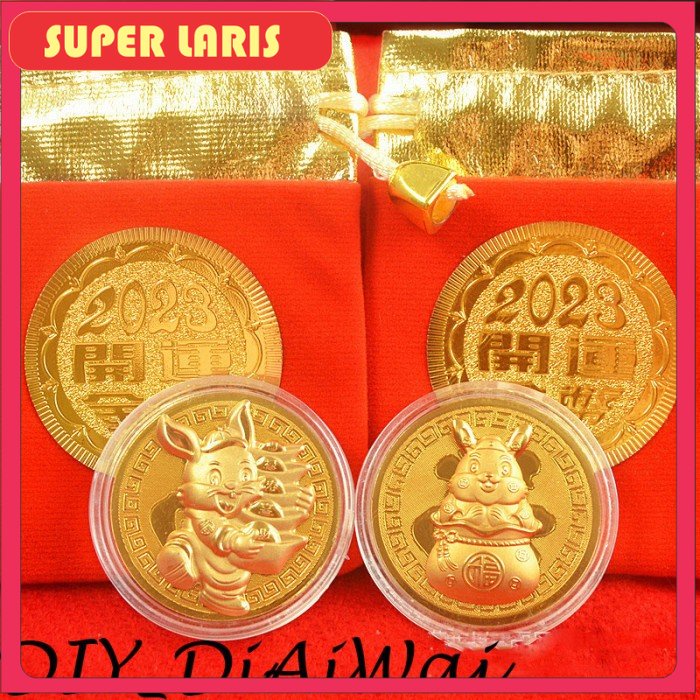 

Ready Angpao Emas Koin Logam Asli Imlek / Sincia tahun 2023 Shio Kelinci - Pouch+Koin Terbaru