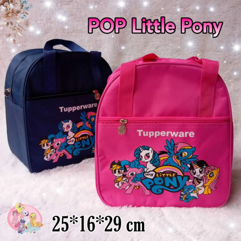 Tas pop little pony / tas Anak perempuan motif kuda pony ( zipper bunga es )