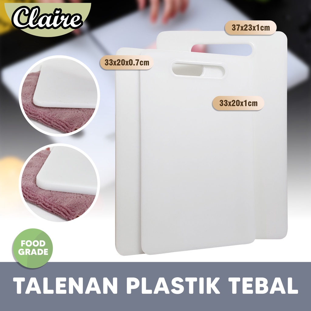 Talenan Plastik Foodgrade / Cutting Board Tebal Putih / Talenan Plastik Warna Putih ada 3 Ukuran