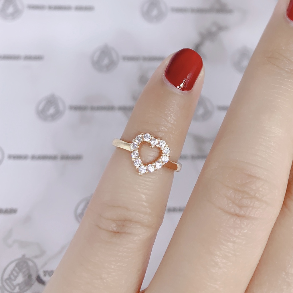 Cincin Anak Perempuan Xuping Gold Motif Permata Garis Love 06