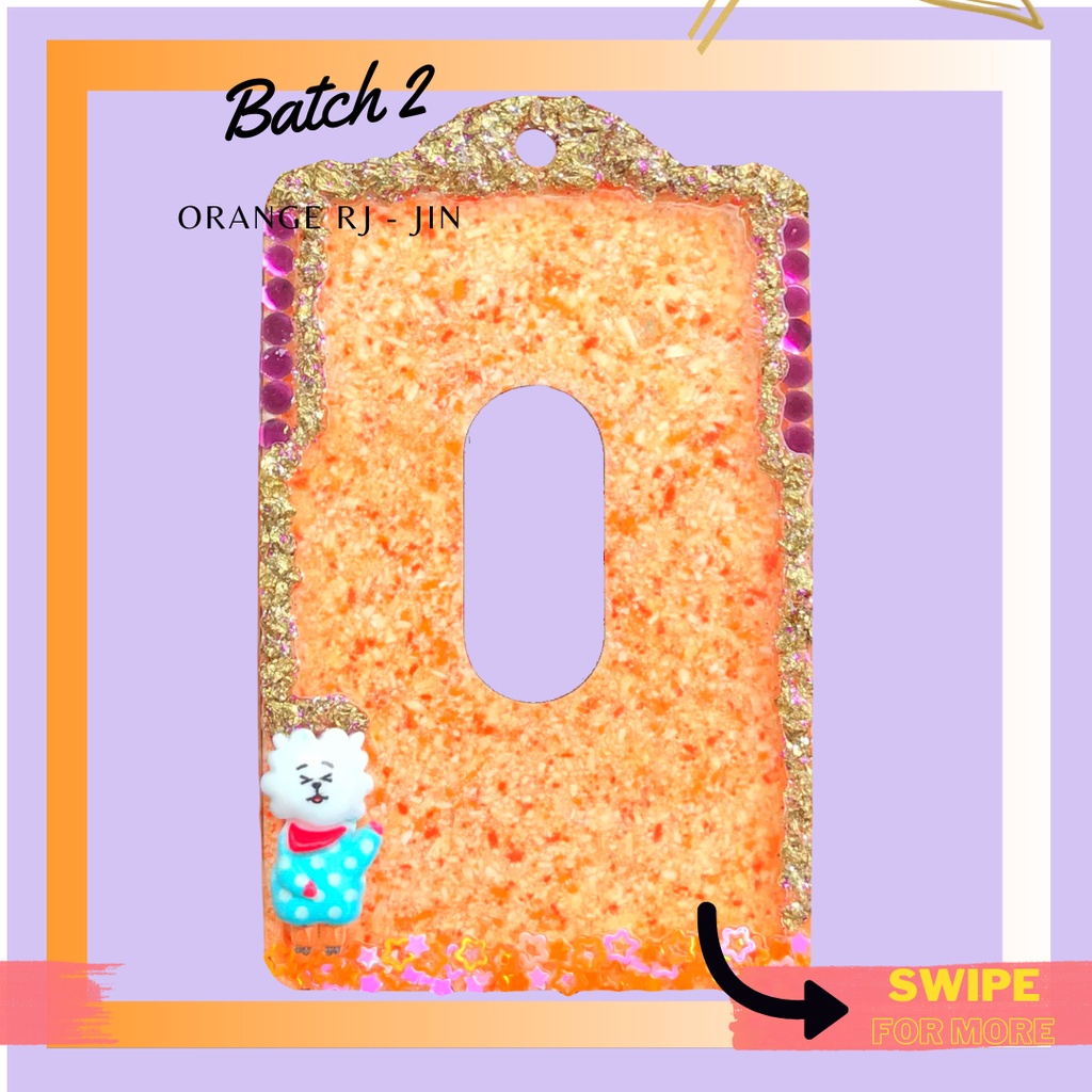 BTS BT21 Photocard Holder/ ID Card/ PC Holder/ Card Holder/ ID Holder Resin Art By.ann (ORANGE RJ)