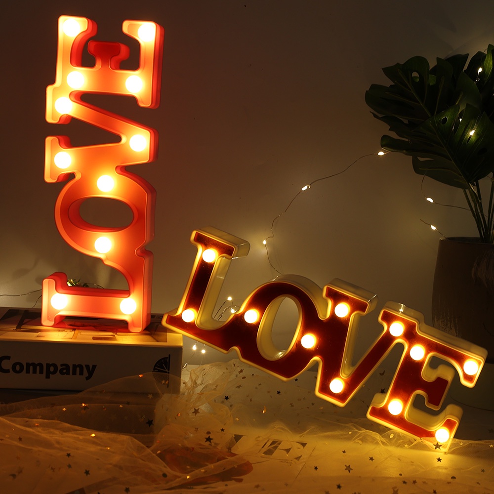 3d Lampu Neon LED Bentuk Cinta Lampu Malam Huruf Tanda Lampu Romantis Pernikahan Ulang Tahun Pesta Valentine Dekorasi Alat Peraga