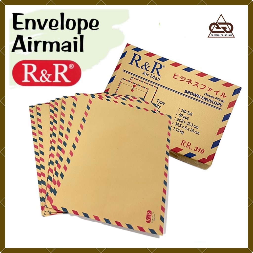 

Amplop Surat Coklat / Envelope Airmail Tali 310 Folio / Amplop Lamar Pekerjaan