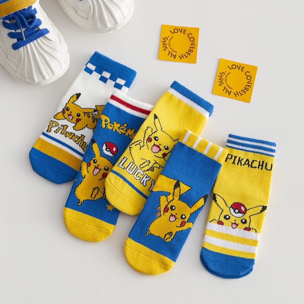 GTB Kaos Kaki Anak Motif Pikachu Kaus Kaki Bayi Pokemon KK060