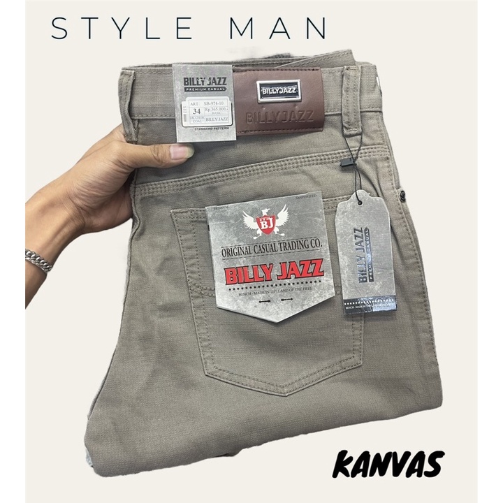 Celana billy jazz // Celana Kanvas Panjang Pria Standar billy jazz Jeans Original //billy jazz Origi