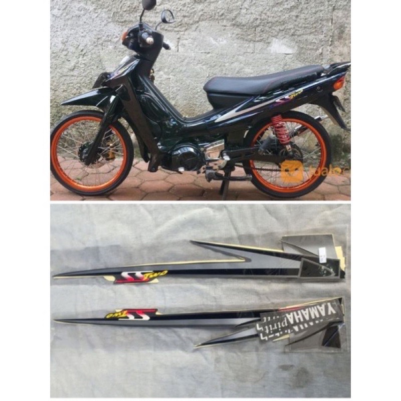 STIKER STRIPING SS TWO HITAM