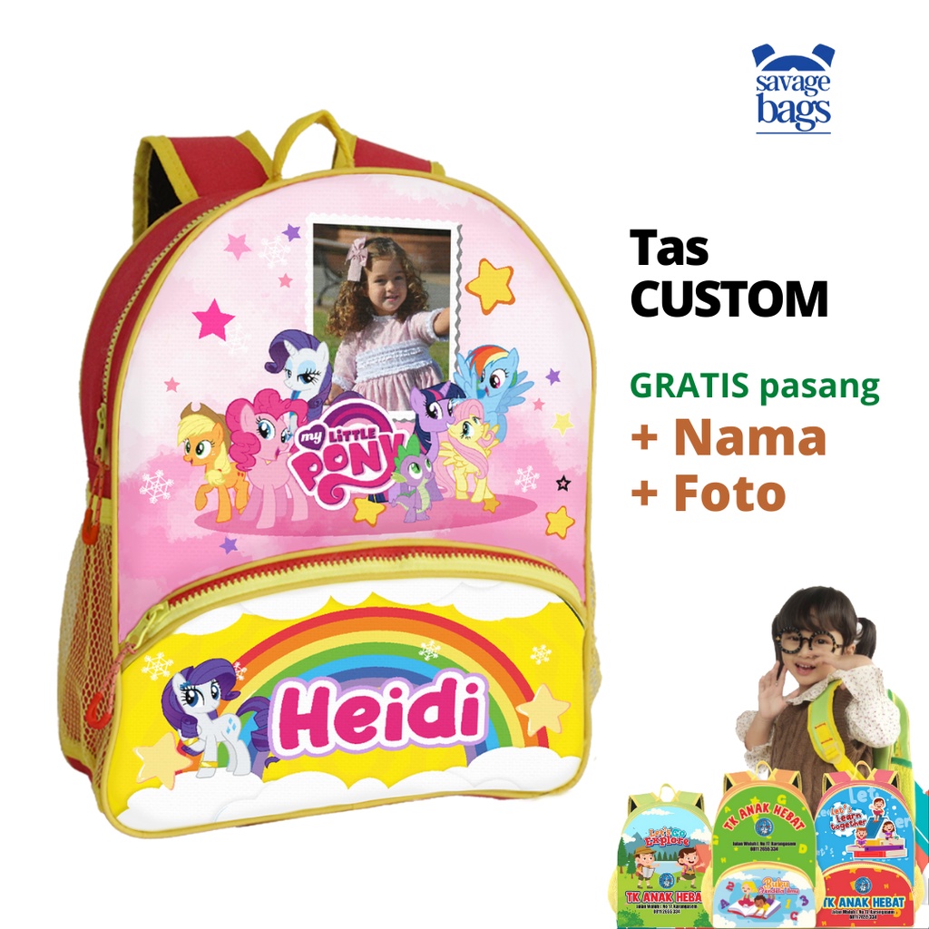 

Custom Tas Anak - Tas Anak PAUD / Tas Anak TK - Tema Little Ponny | 1 HARI JADI