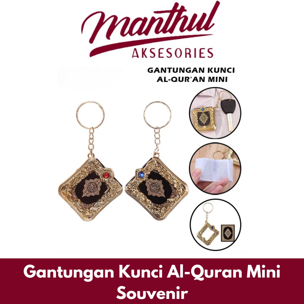 Gantungan Kunci Al-Quran Mini Souvenir Alquran Oleh Oleh Umroh Haji