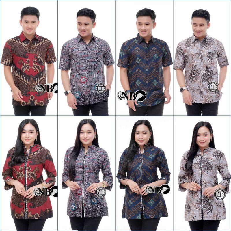 Baju Batik Couple Modern M L XL XXL Atasan Baju Batik Pria Wanita Kantor