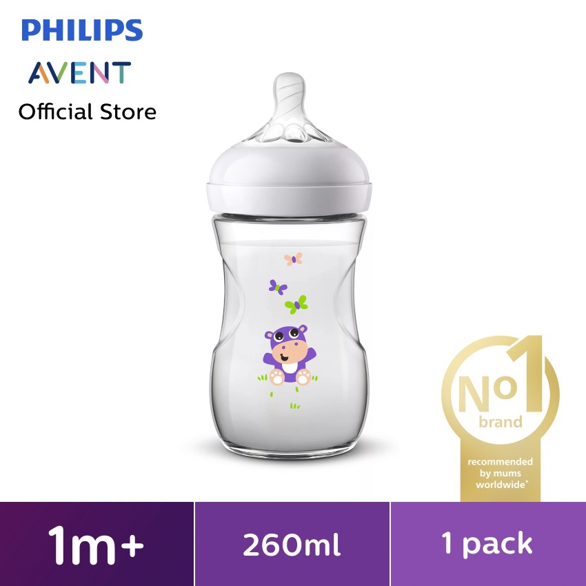 [Hazelcare] Philips Avent Natural Bottle Twinpack Twin Pack / Single Pack Blue / White / Tiger / Hippo / Flamingo Botol Susu Bayi 260ml 260 ml