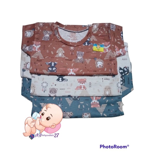 3Pc Kaos Oblong Bayi Full Print Vinata MOTIF RANDOM-Oblong Bayi Vinata Full Print Warna