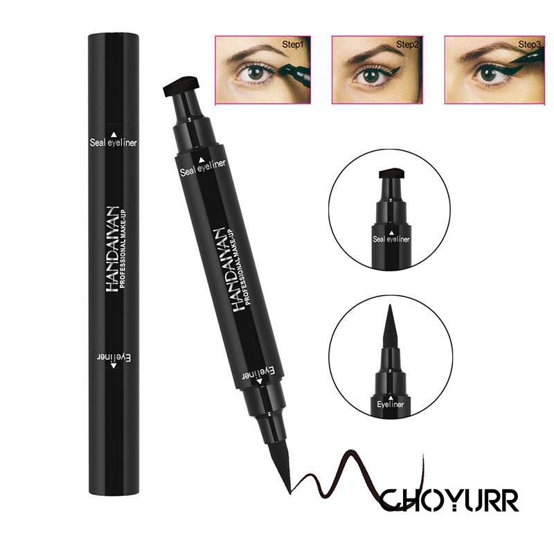 【COD】Eyeliner Stamp 2 In 1 Waterproof Black Liquid Wing Eye Liner Eyeliner Pensil Waterproof Ukuran Stamp Small Original-CH