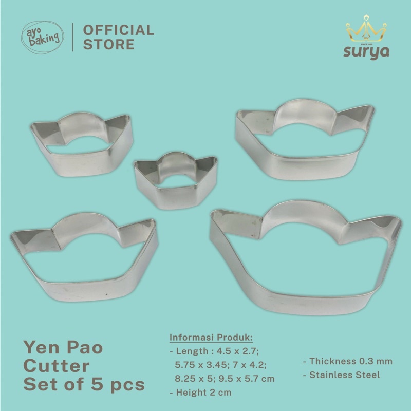 

SURYA Yen Pao Cutter/Cetakan Kue Kering/ Cetakan Kue imlek/ Cutter